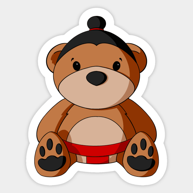 Sumo Teddy Bear Sticker by Alisha Ober Designs